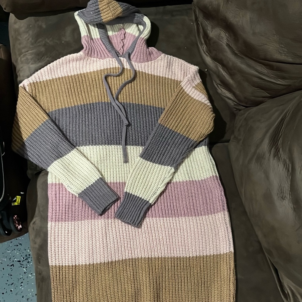 Hooded sweater dress